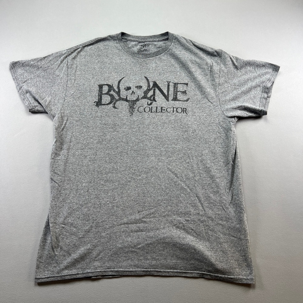 Bone Collector T Shirt Mens Large (42-44) Heathered Gray Graphic Print Cotton